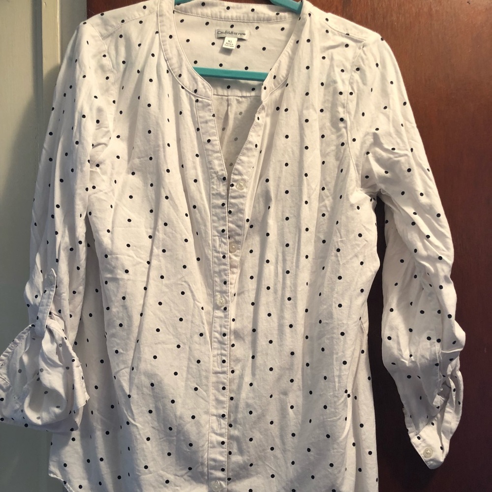 Croft & Barrow polka dot blouse